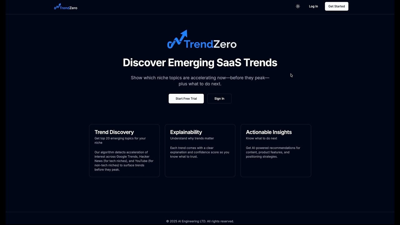 TrendZero–SaaS Trend Prediction Platform gallery image