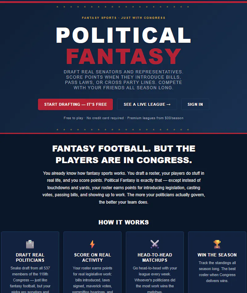 Political Fantasy — Draft Congress.  screenshot 2