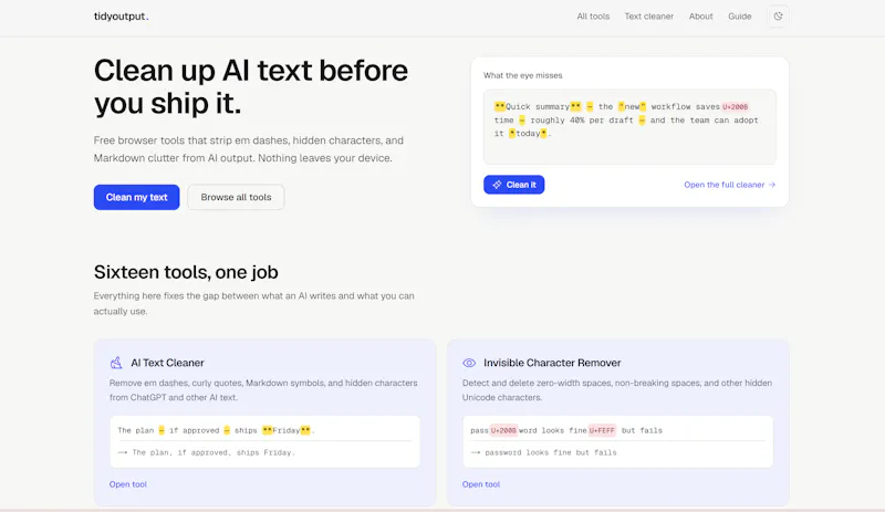 TidyOutput screenshot 4