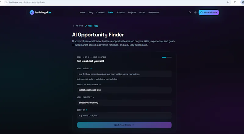 AI Opportunity Finder screenshot 2