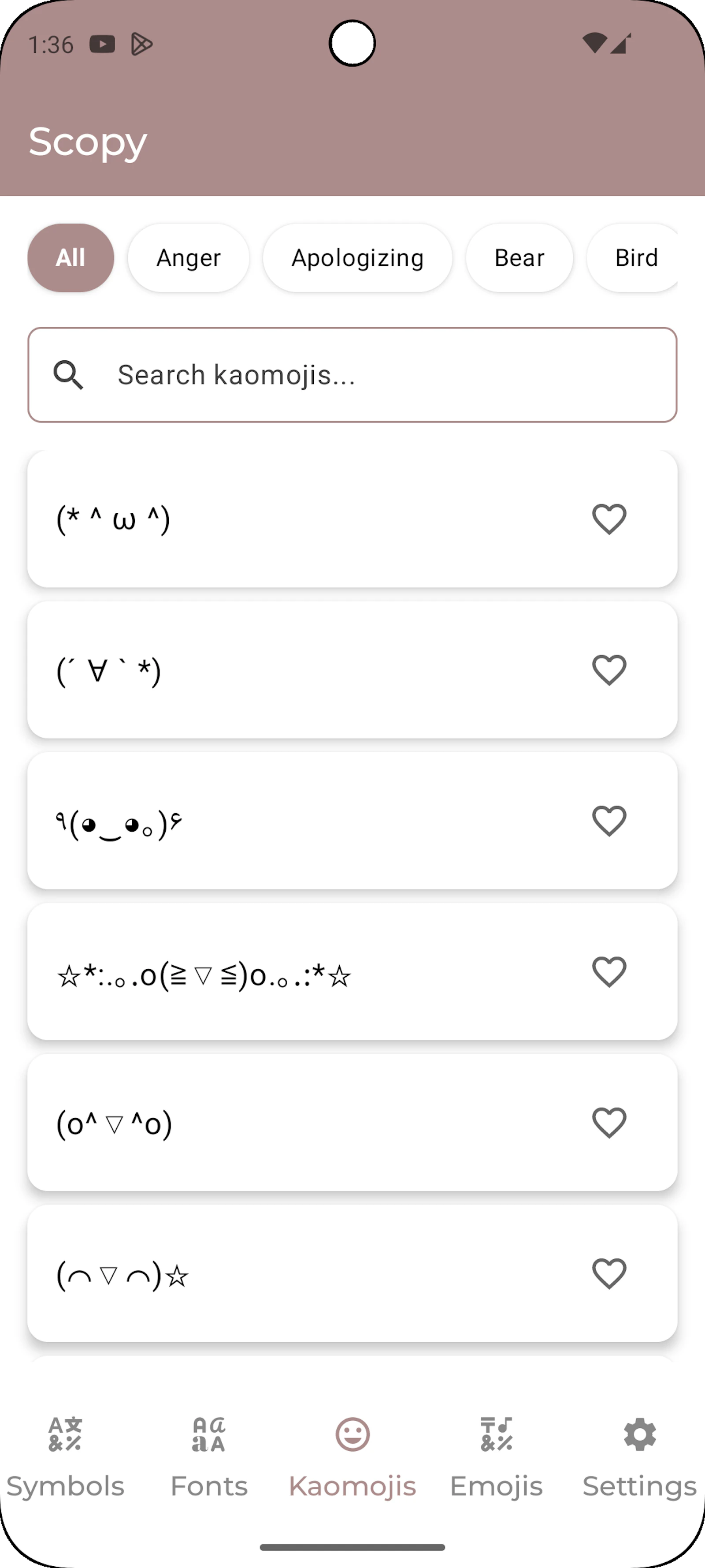 Scopy: Symbols, Fonts & Kaomojis screenshot 4