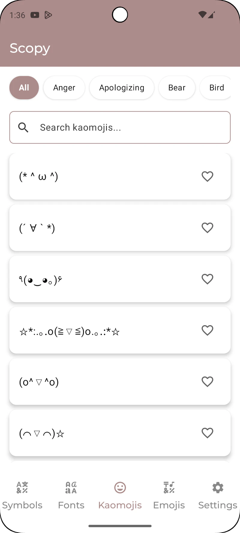 Scopy: Symbols, Fonts & Kaomojis screenshot 4