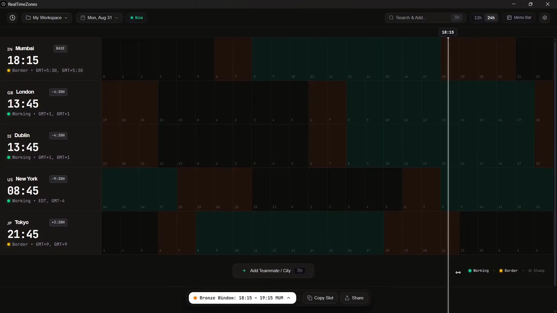 RealTimeZones screenshot