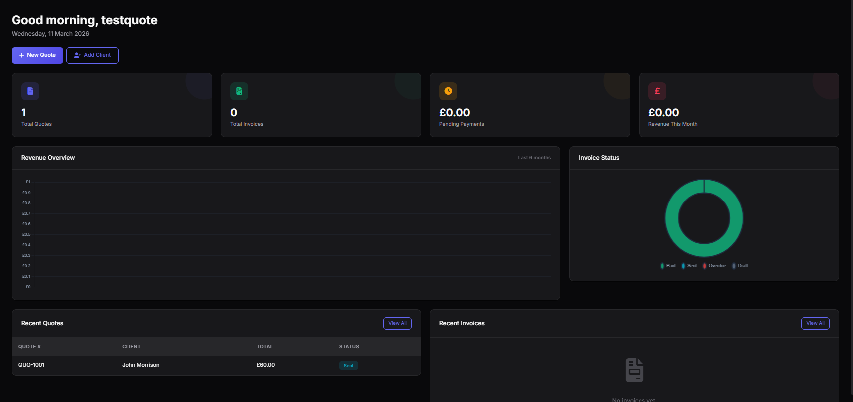 TradeQuoteAI - Main product screenshot demonstrating key features and user interface