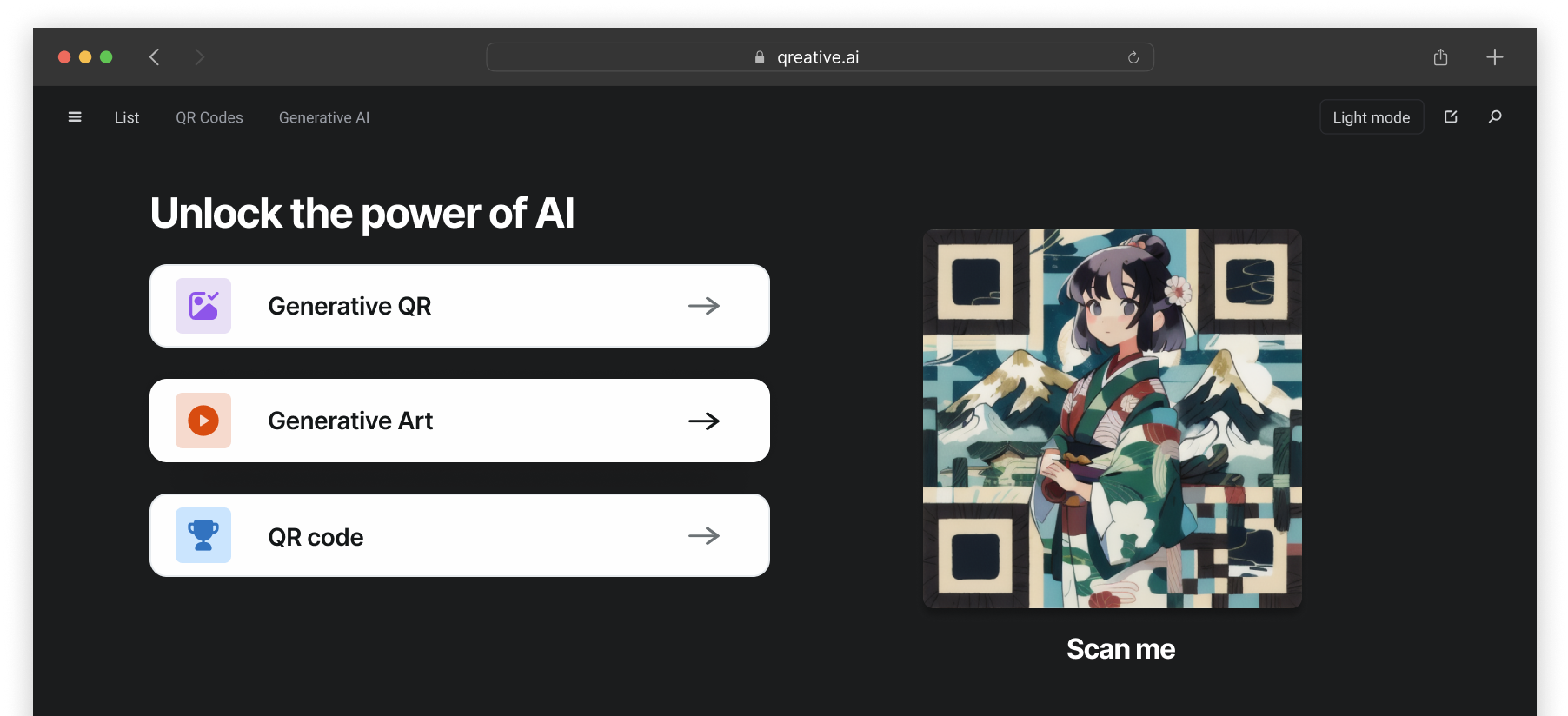 Media Qreative AI: Mã QR nghệ thuật - Nền tảng điều khiển AI để tạo mã QR trực quan nổi bật 5