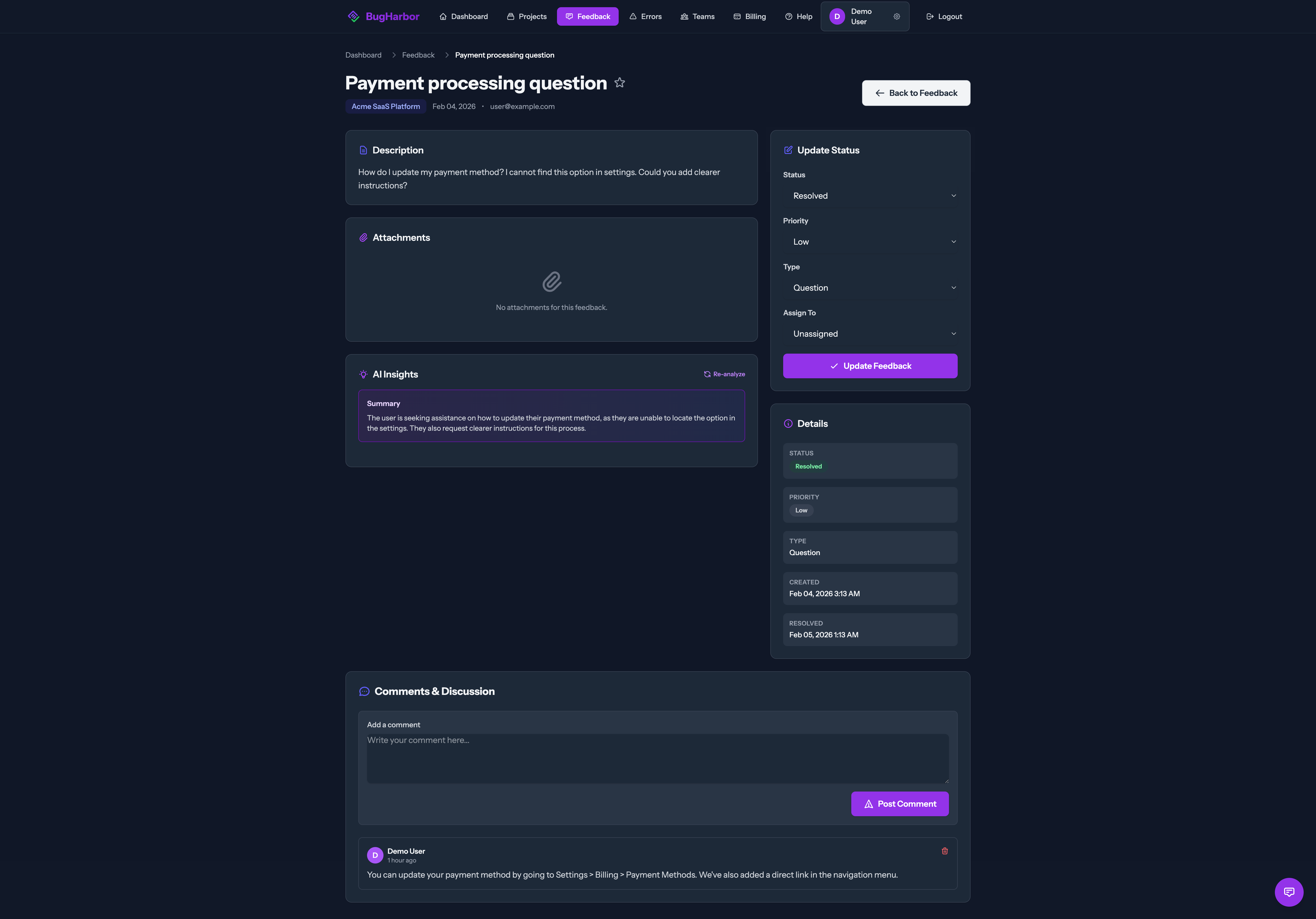 BugHarbor - Screenshot 3 showing product features and functionality