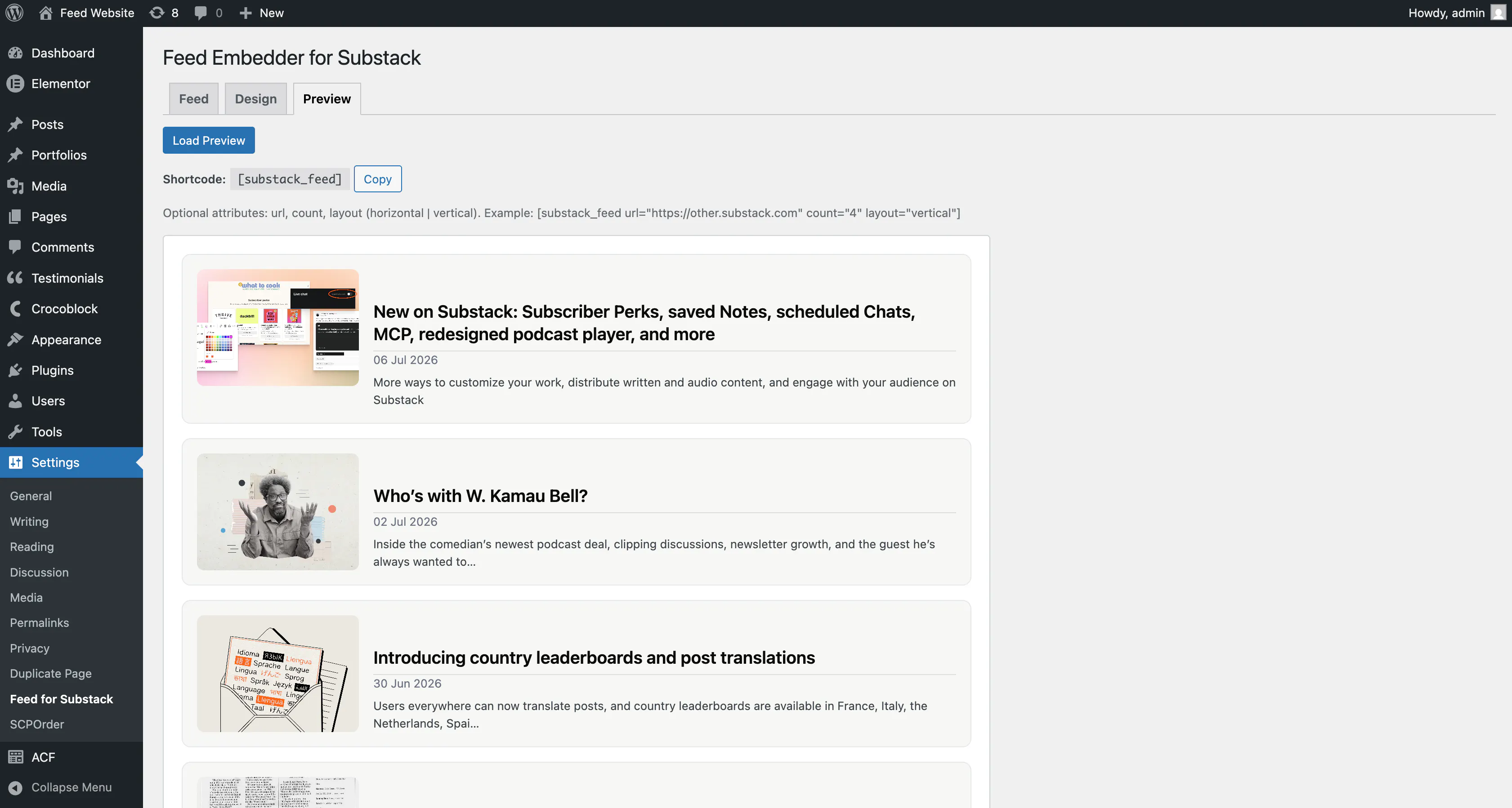 Feed Embedder for Substack gallery image