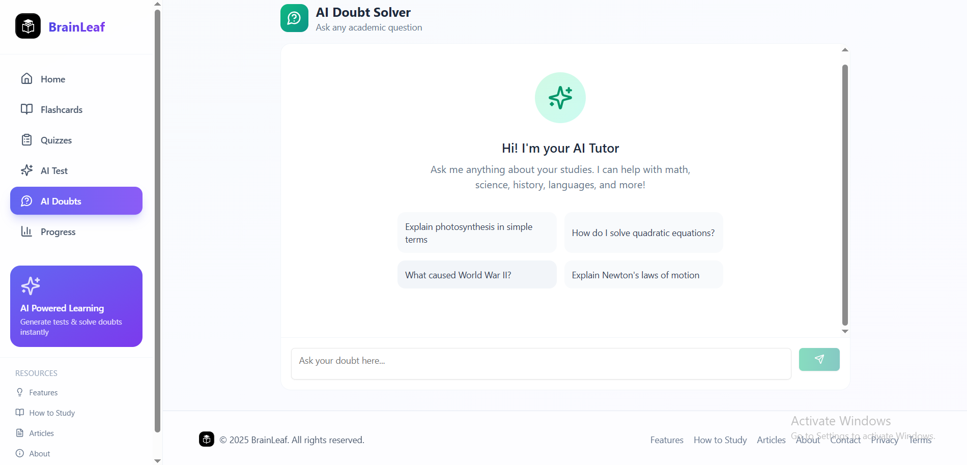 BrainLeaf - Screenshot 2 showing product features and functionality