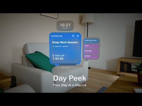 startuptile Day Peek for Apple Vision Pro-Calendar Clock & Countdown Timer for Focus