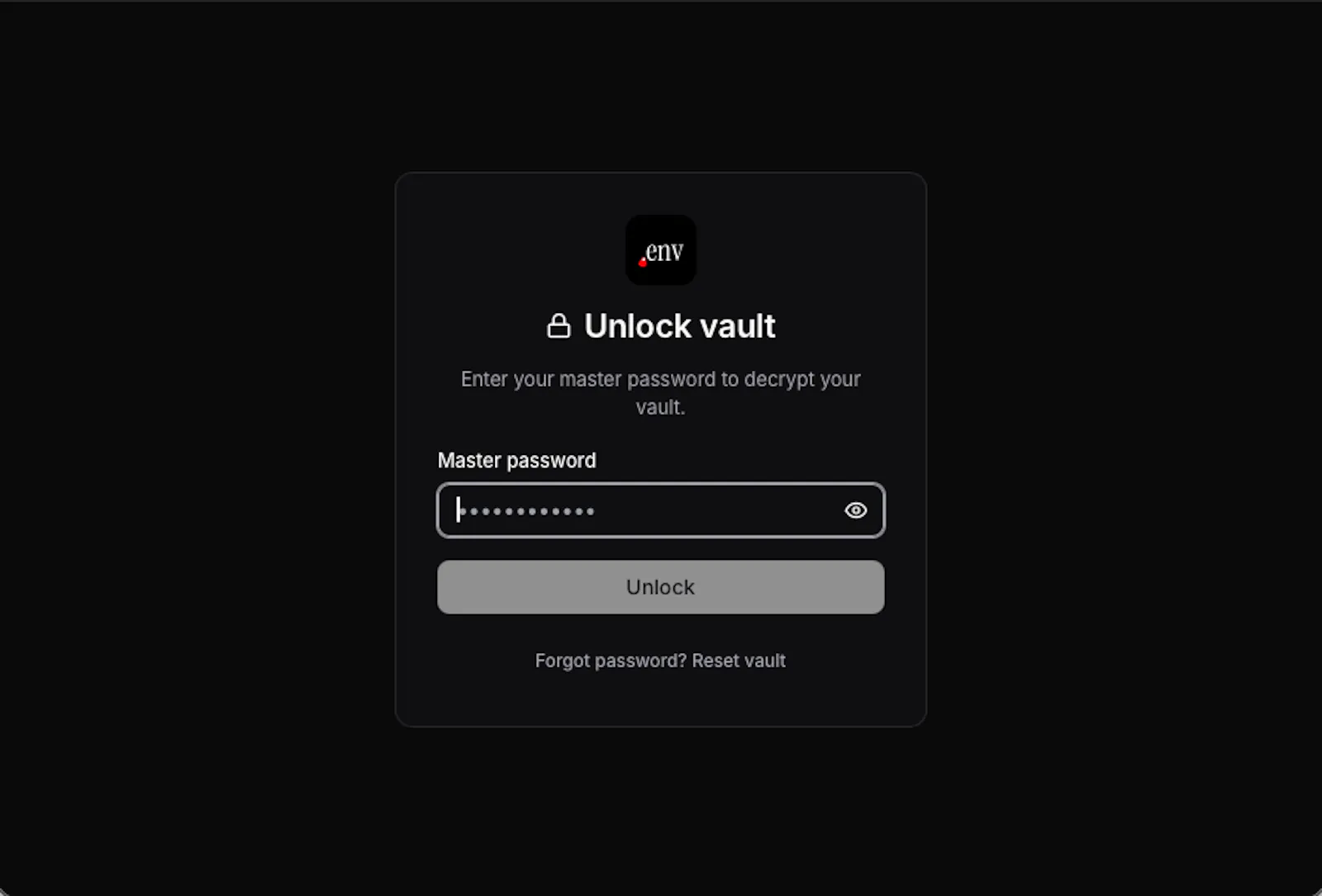Envclo - Native macOS vault for .env screenshot 1