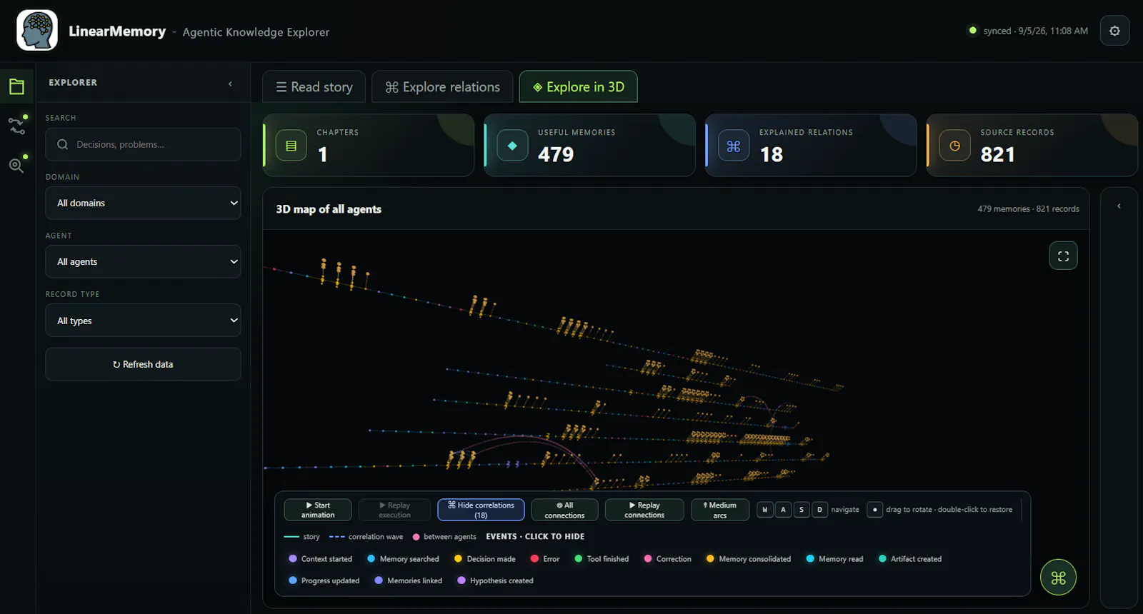 LinearMemory: AI Memory Explorer screenshot 1