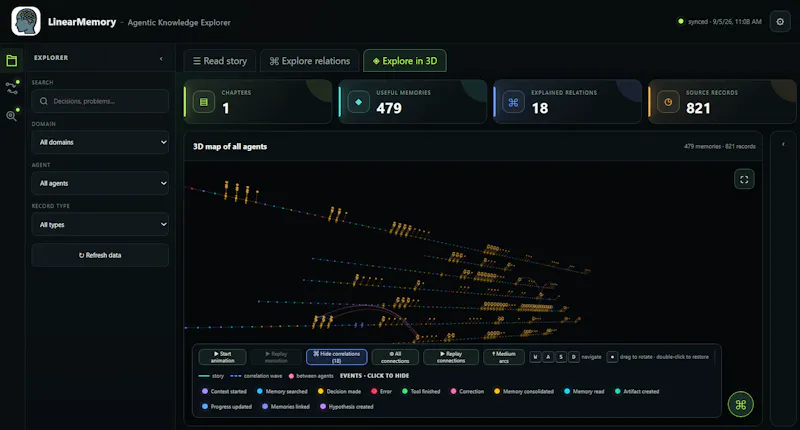 LinearMemory: AI Memory Explorer screenshot 1