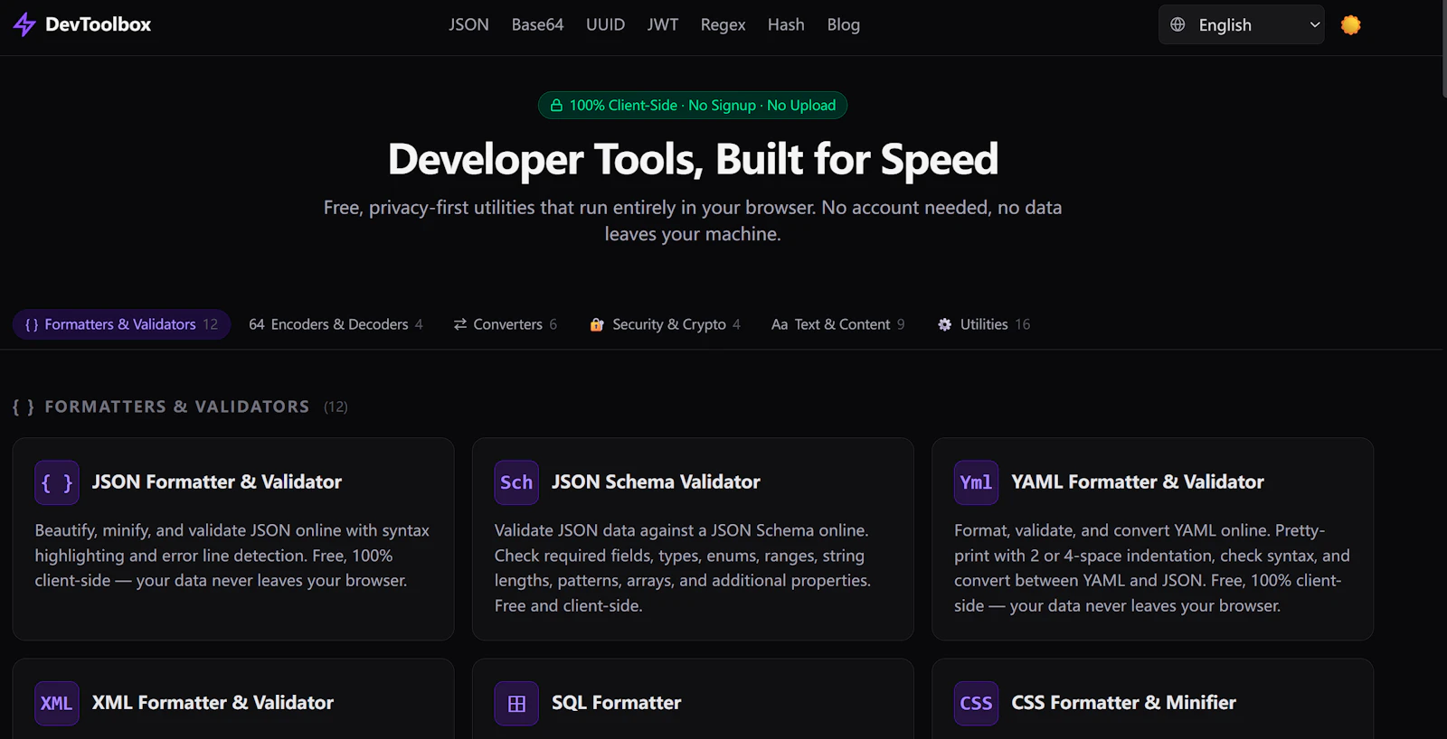 DevToolbox screenshot 1