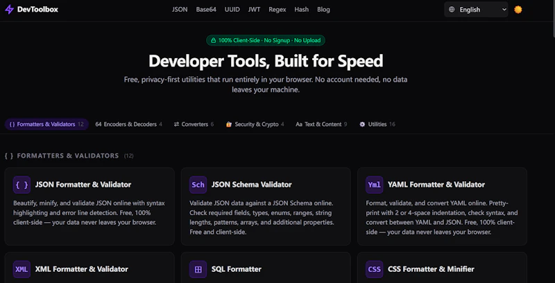DevToolbox screenshot 1