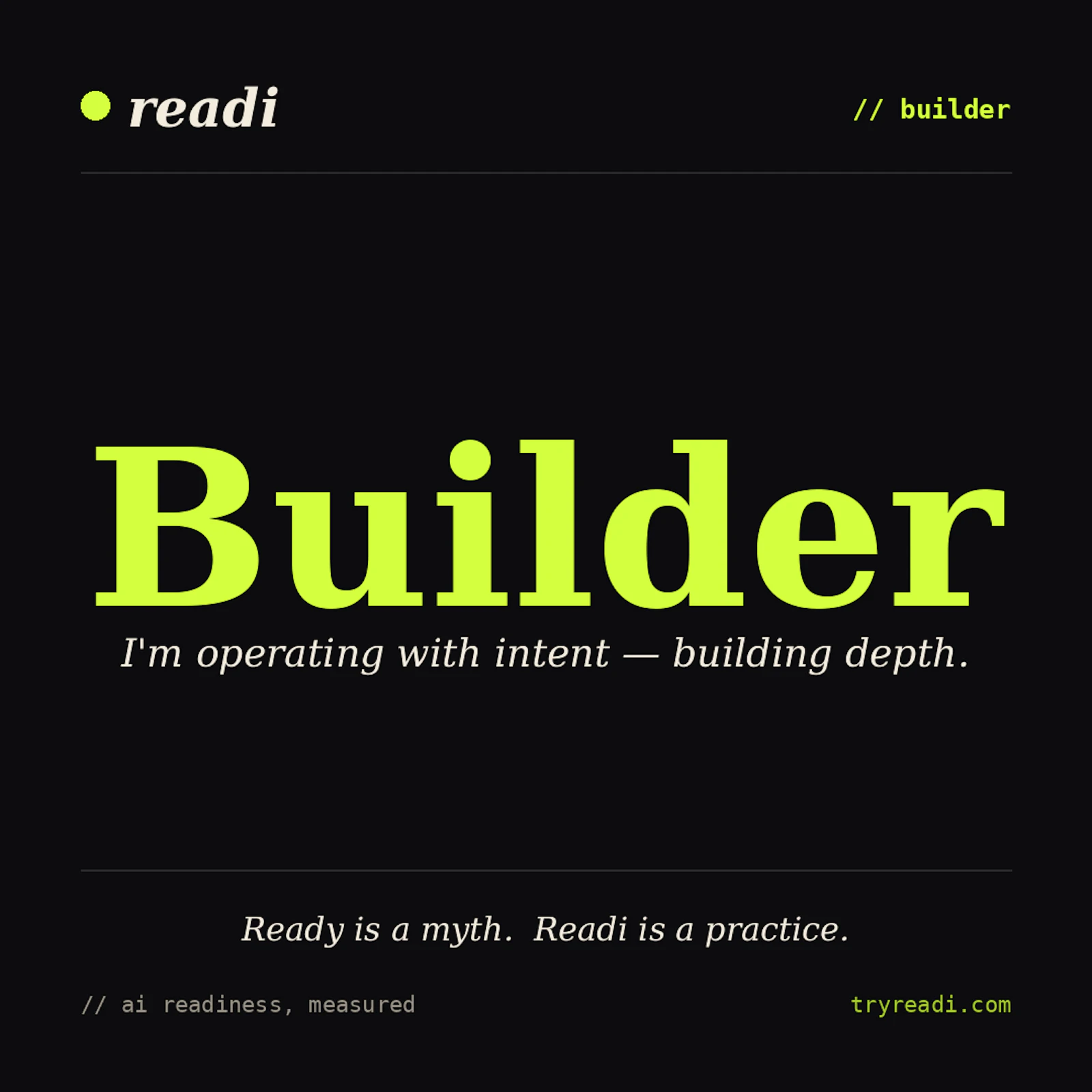 "AI readiness. Measured by behavior"  screenshot 3
