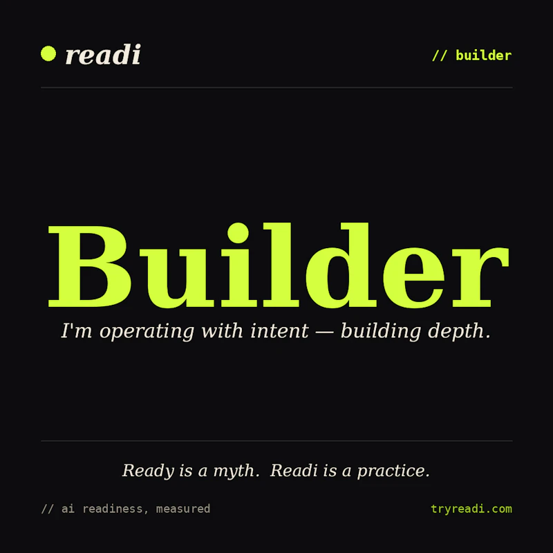 "AI readiness. Measured by behavior"  screenshot 3