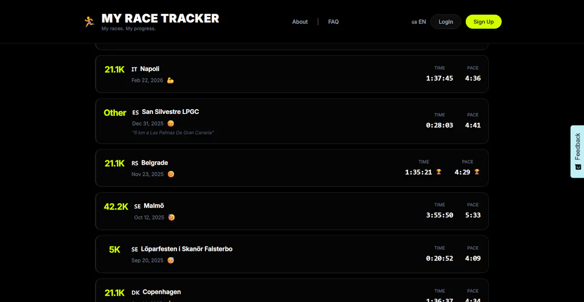 My Race Tracker