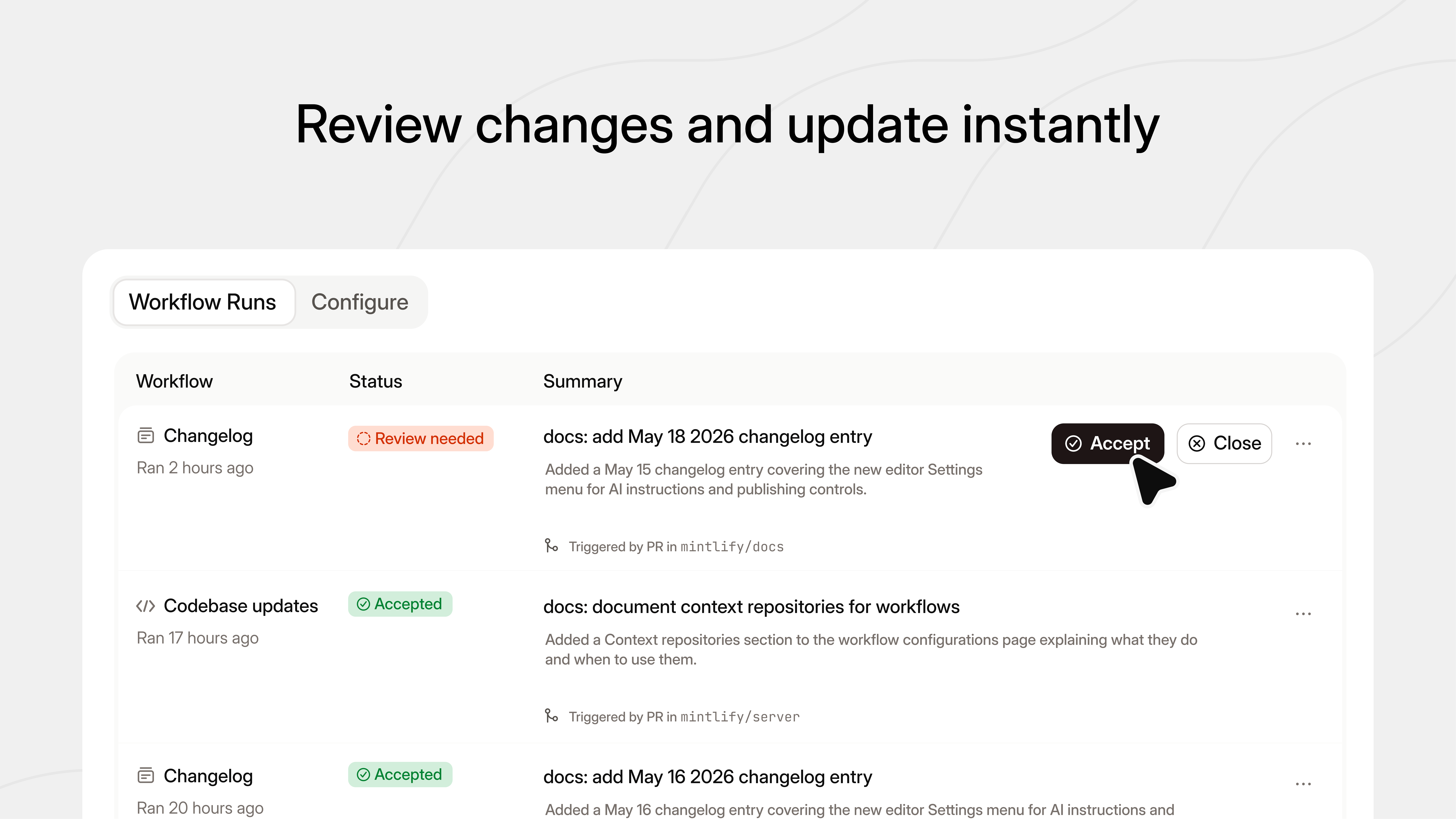 Mintlify Workflows gallery image