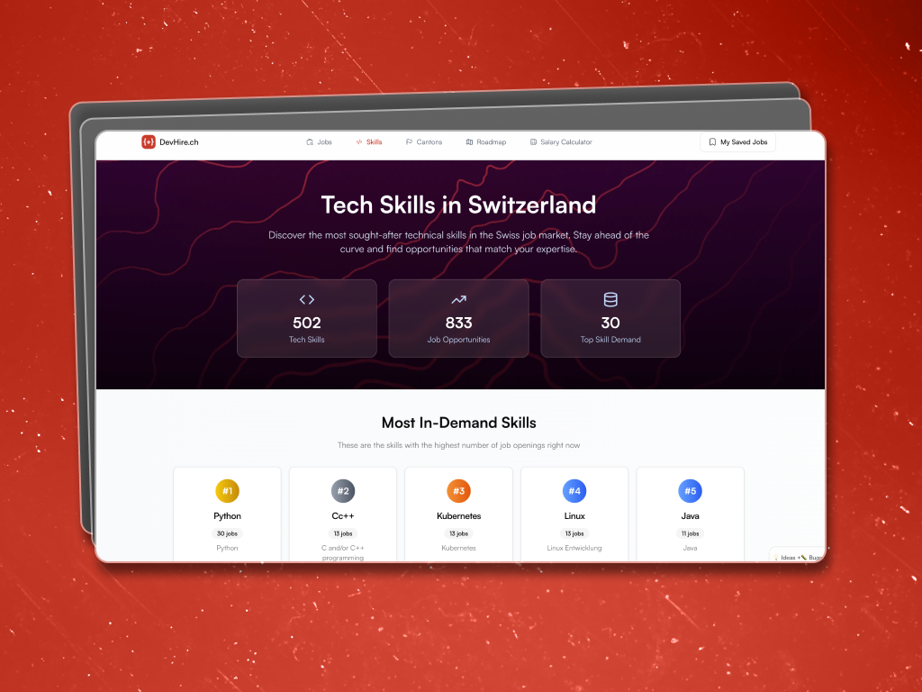 Mídia 7 de Jobs desenvolvedores de software na Suíça. - TI, empregos de desenvolvedor de tecnologia e software na Suíça.Devhire