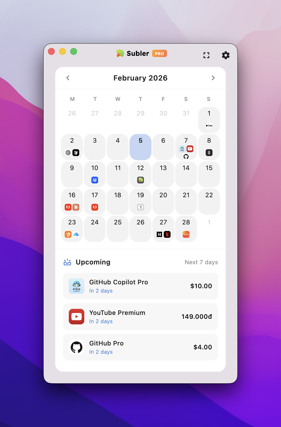 Subler — Subscriptions, nothing else. - Screenshot 4 showing product features and functionality