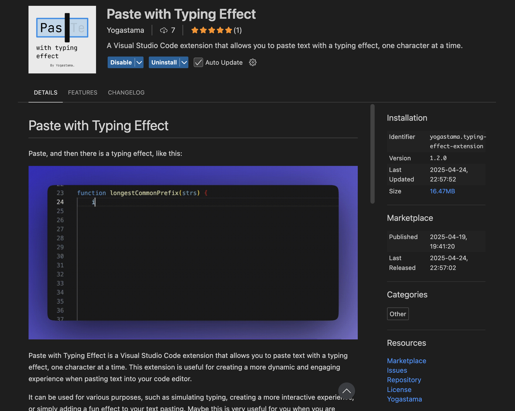 타이핑 효과로 붙여 넣습니다 - VSCODE Extension을 사용하면 입력 효과로 붙여 넣을 수 있습니다. 미디어 2