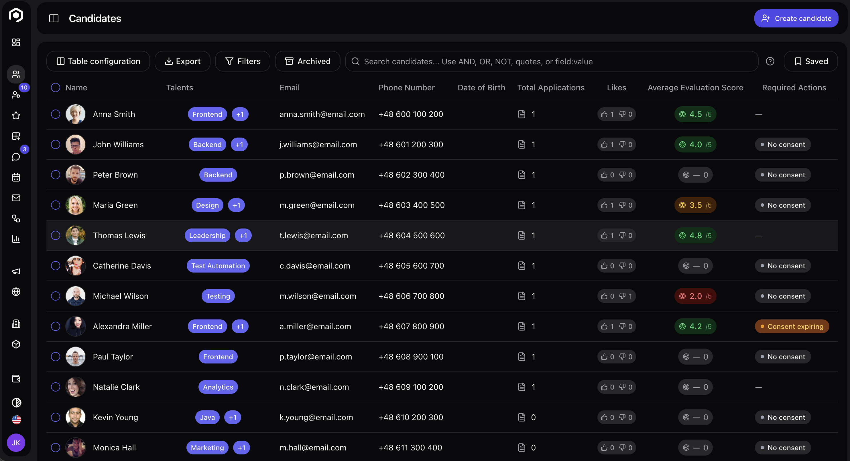 Hexjobs ATS - Screenshot 2 showing product features and functionality