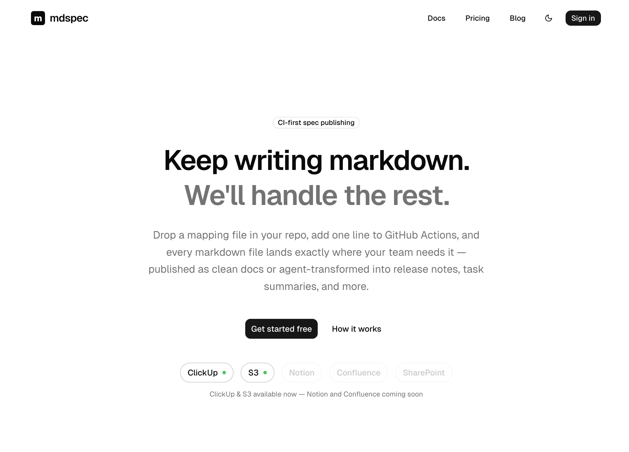 mdspec — auto sync your md files screenshot 2