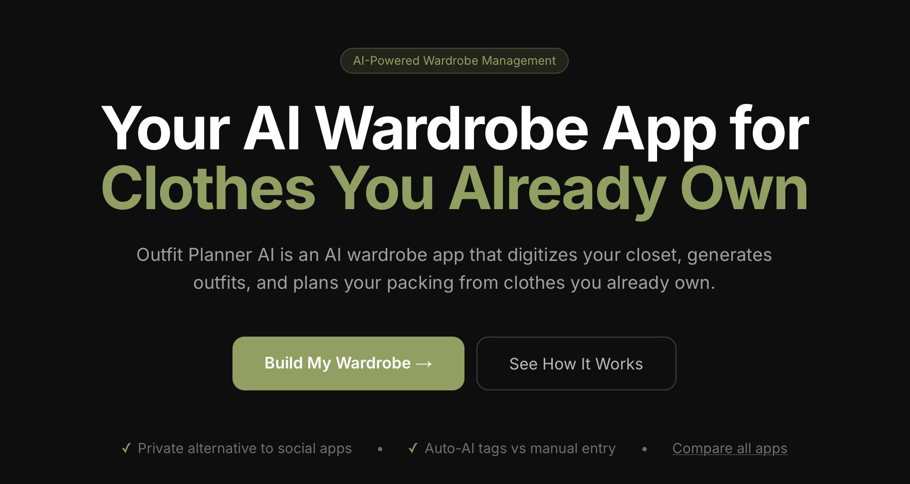 our AI-powered personal digital wardrobe