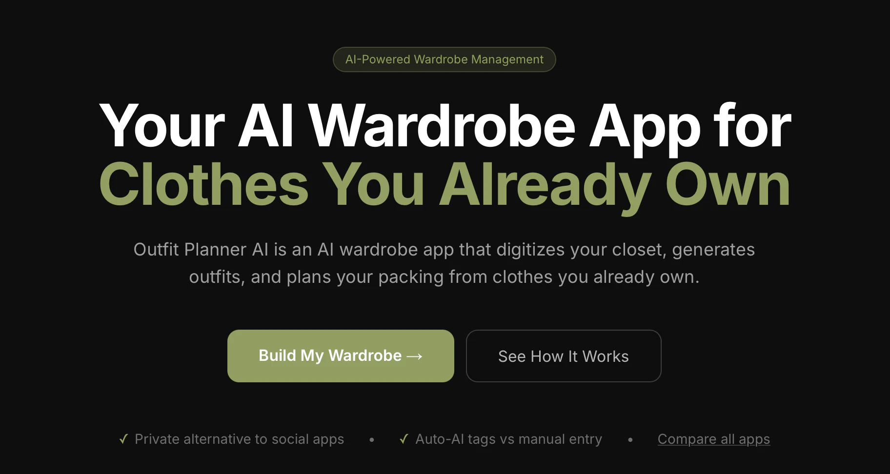 our AI-powered personal digital wardrobe