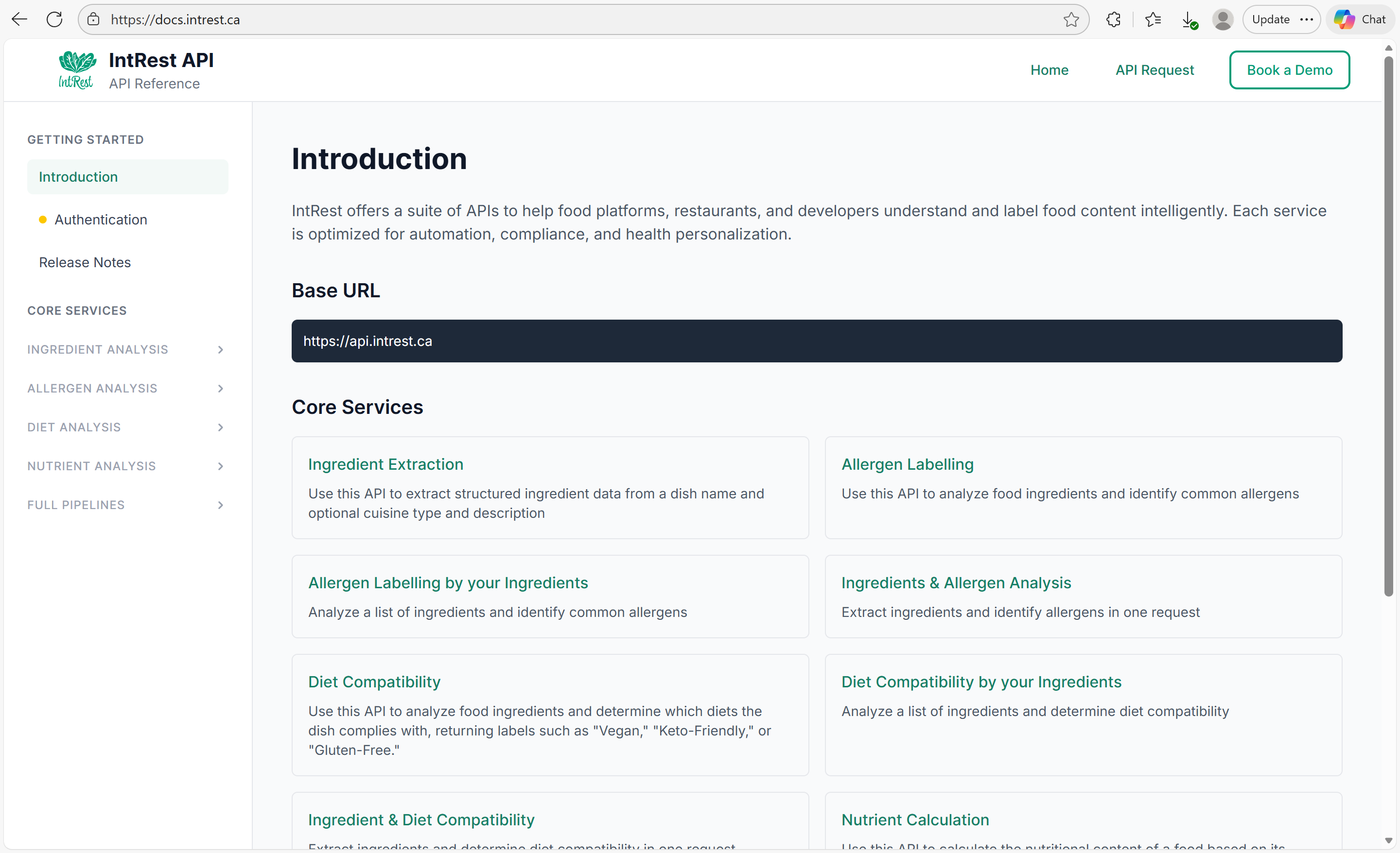 IntRest – Intelligent Food API logo