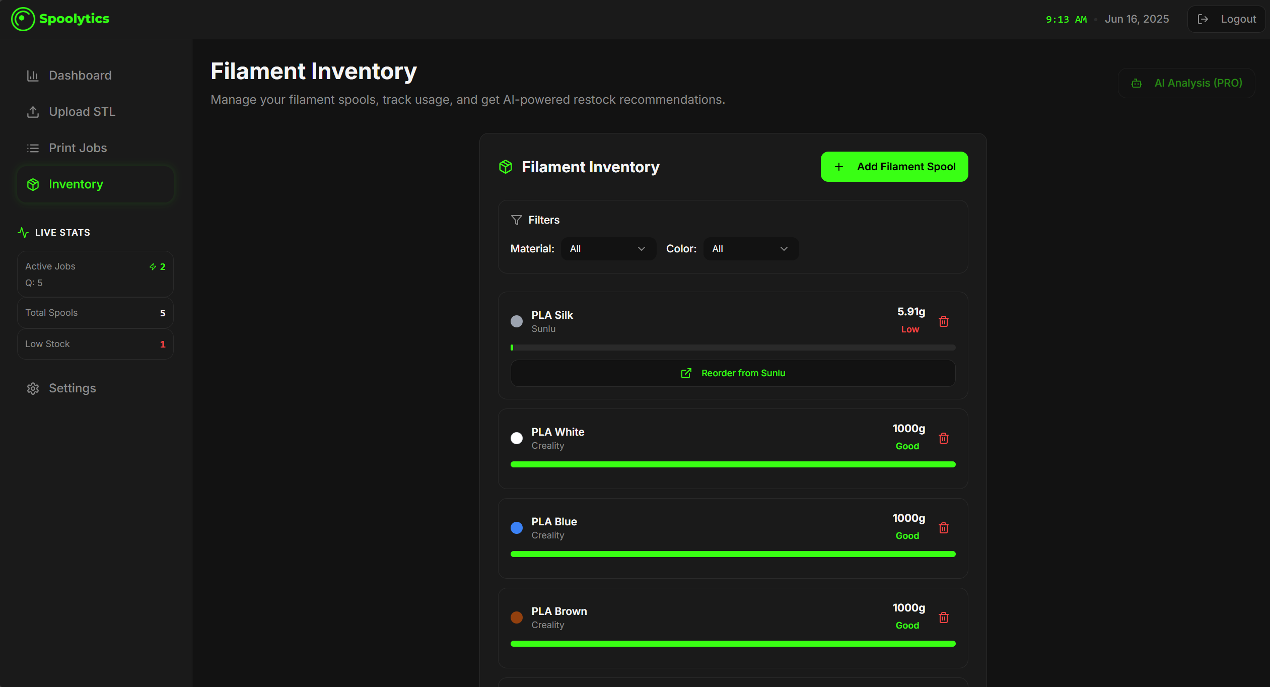 Spoolytics: Smart 3D Filament Management media 5