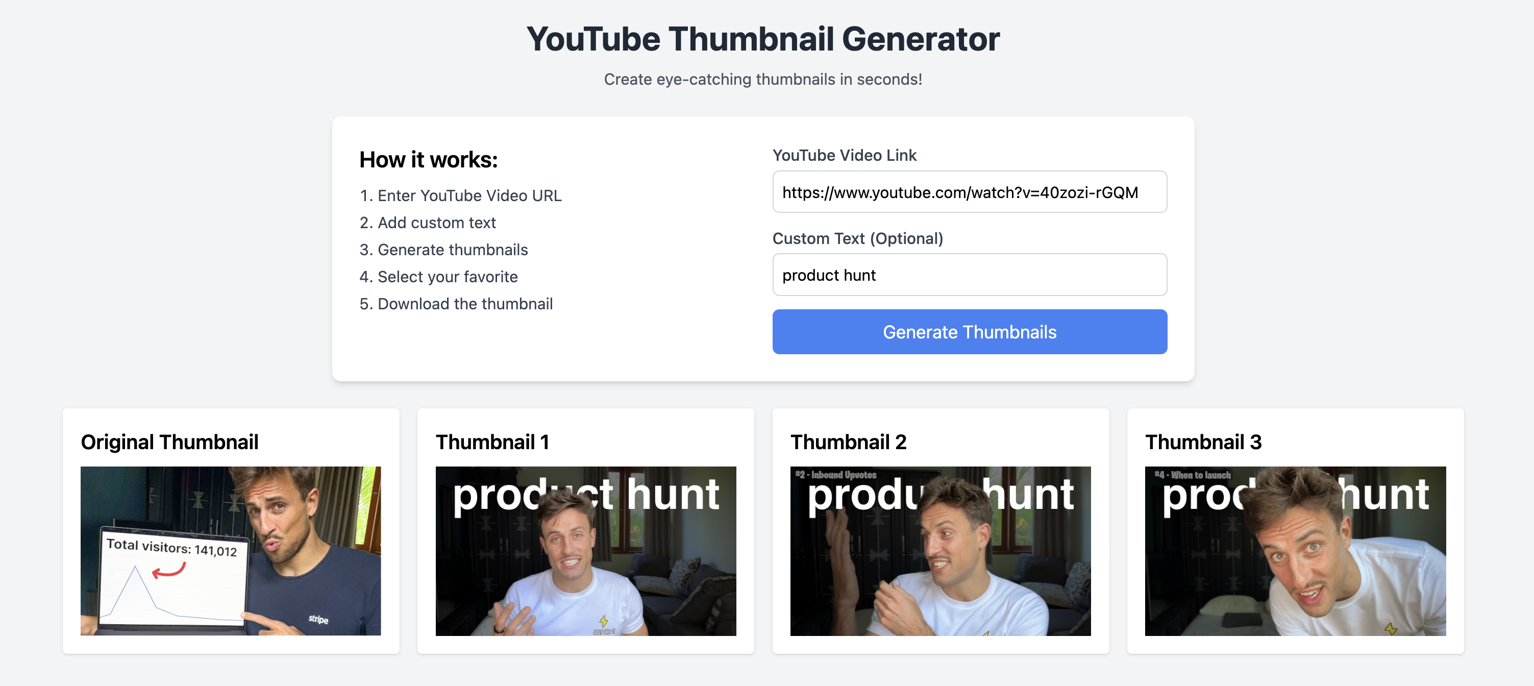 Generatore di miniature di YouTube - Crea le miniature di YouTube accattivanti in pochi secondi media 2