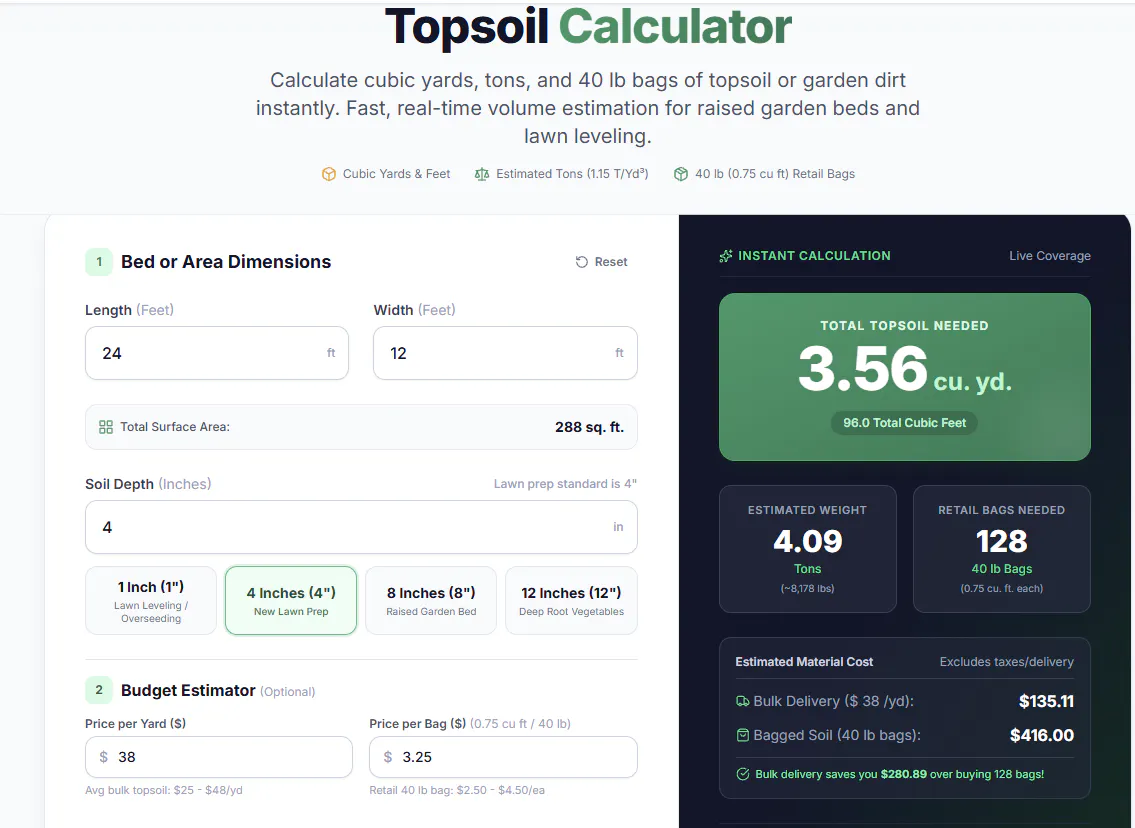 Mulch & Yard Materia Calculator  gallery image