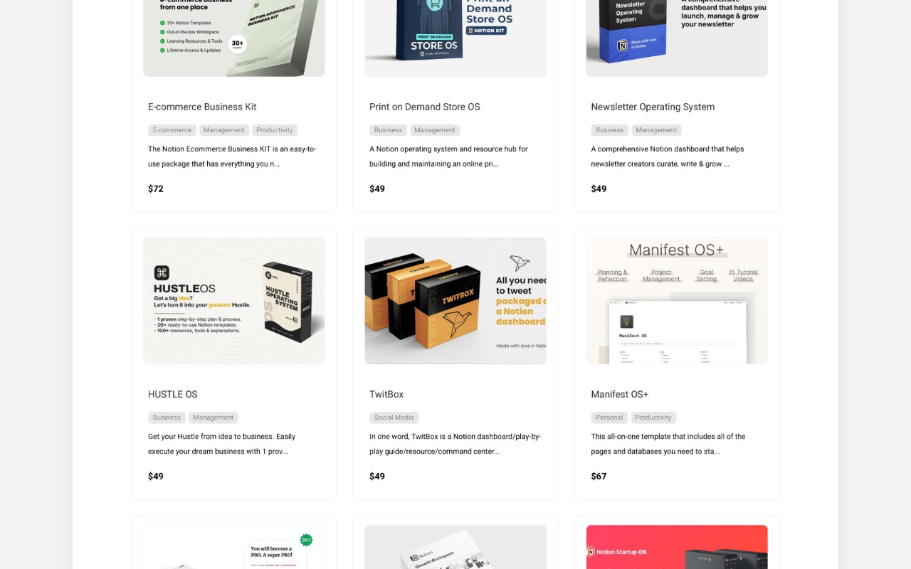 Notion Templates List gallery image