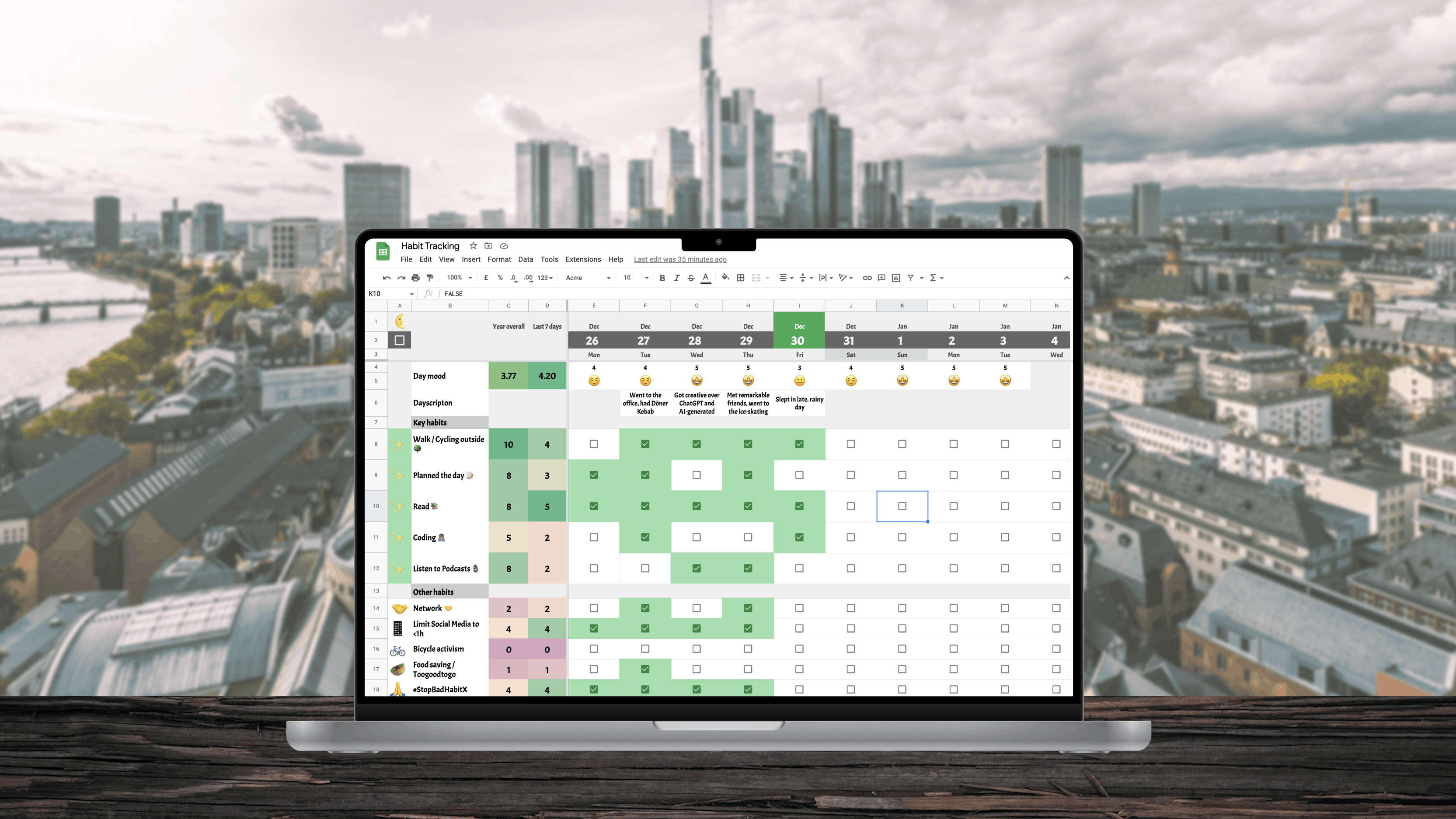 Habit Tracking - Google Sheets Template media 1