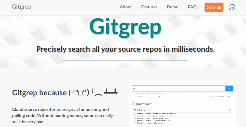 Gitgrep.com - the name says it all logo