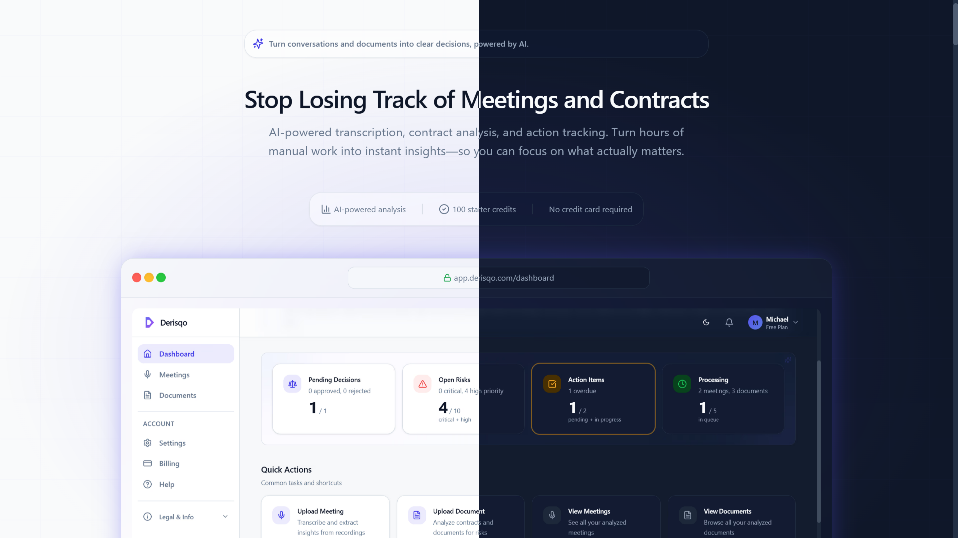 Derisqo - Main product screenshot demonstrating key features and user interface