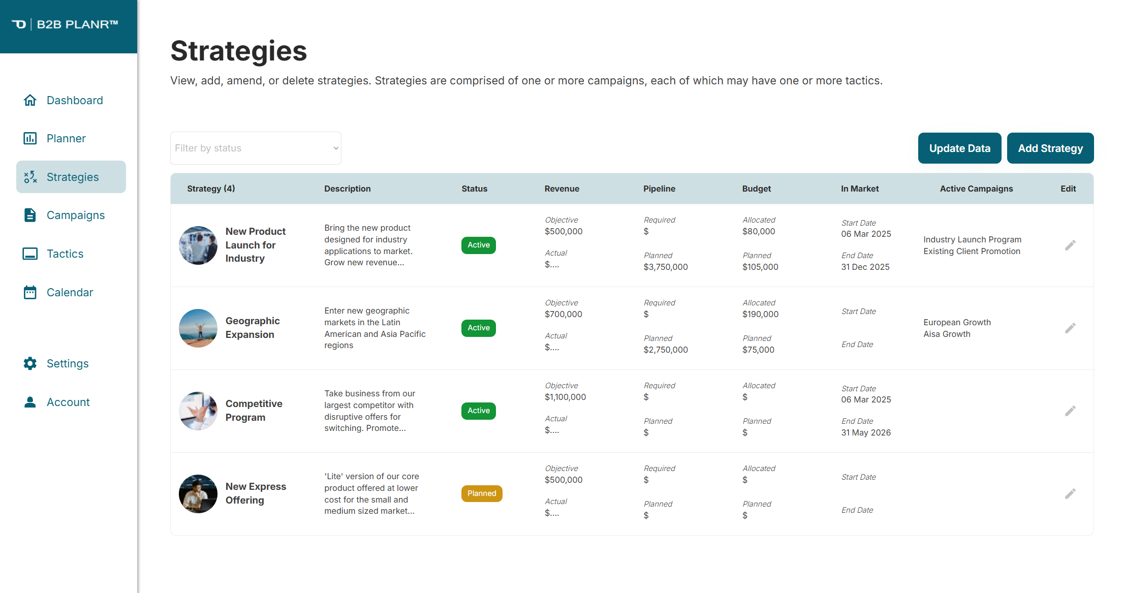 B2B Planr - Plan & track B2B marketing activities, budgets, and results media 4