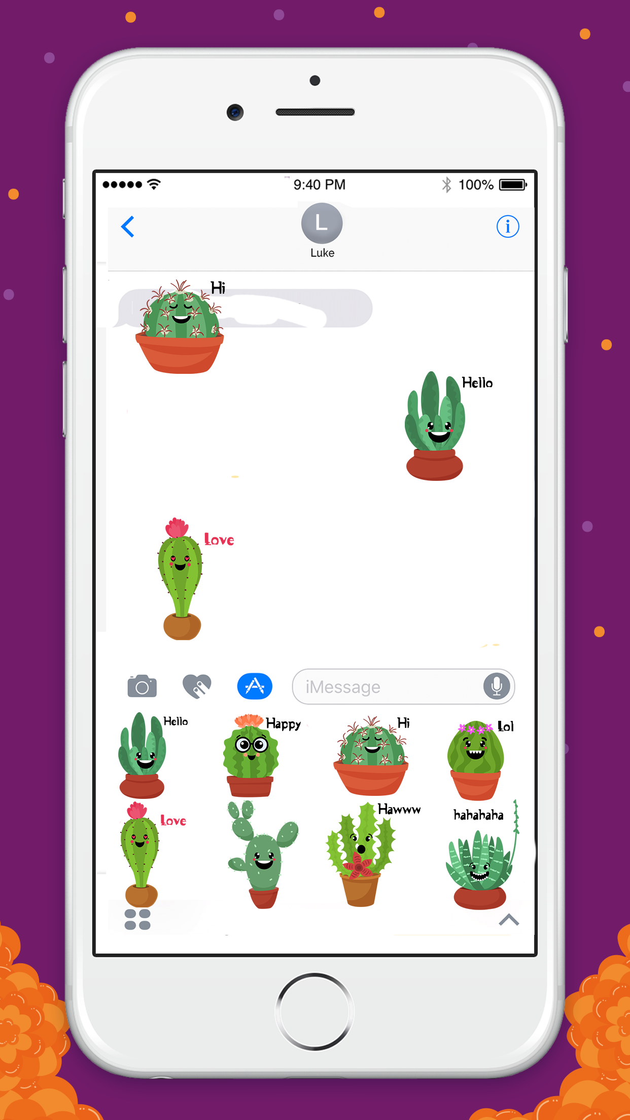 Animated Cactus Emoticons for iMessage gallery image