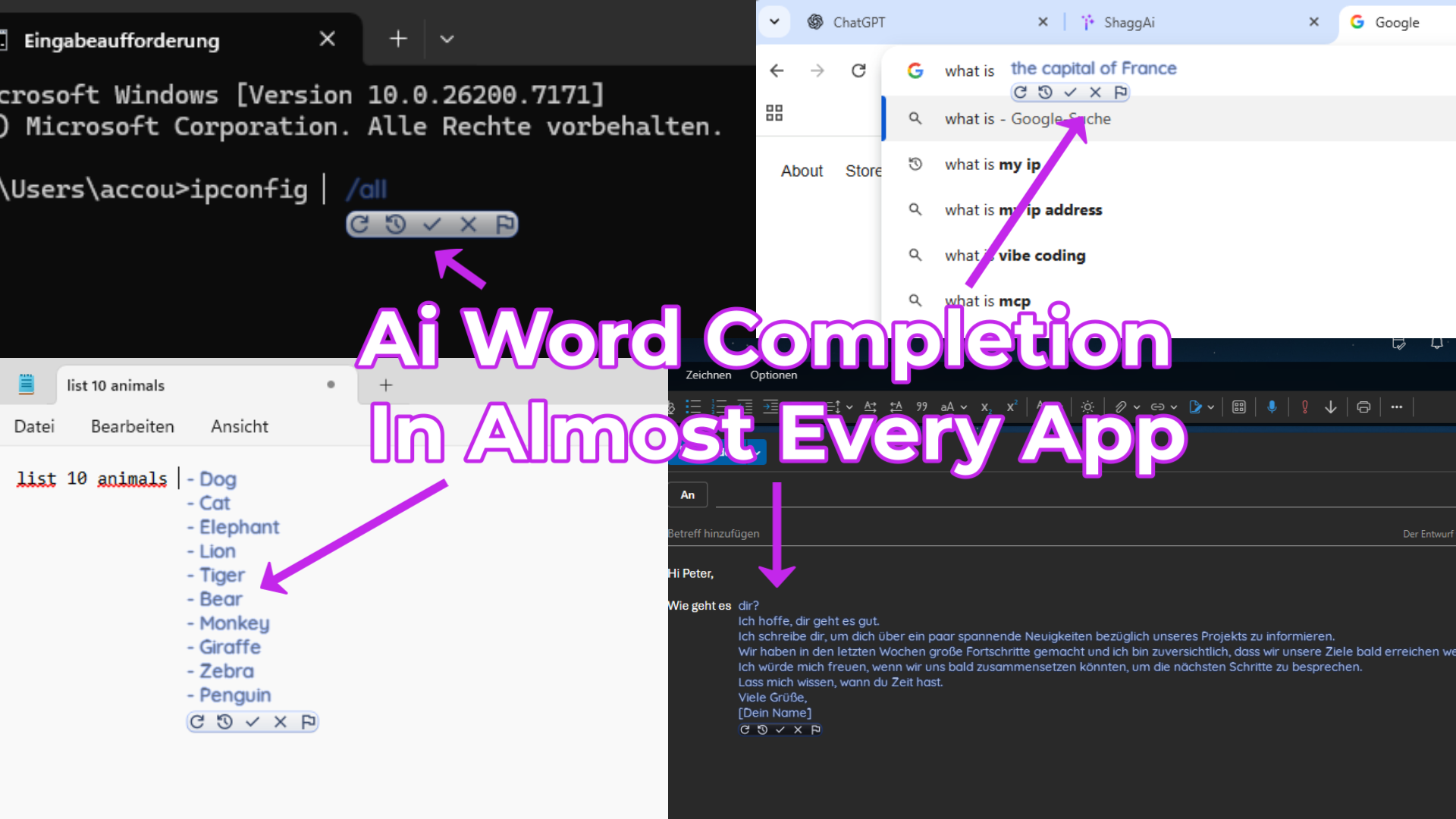 ShaggAi - Turn Your Words Into Action - Main product screenshot demonstrating key features and user interface