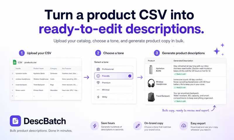 DescBatch screenshot 1