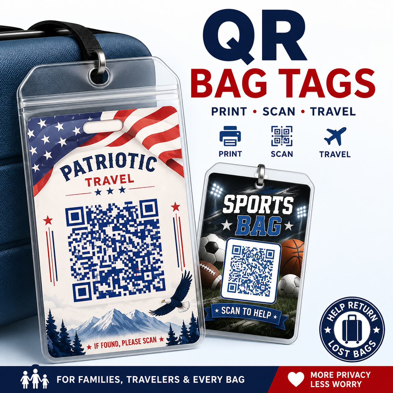 Printable QR Luggage Tag Builder