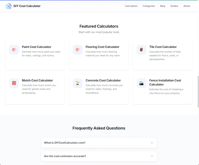 DIY Cost Calculator screenshot 2