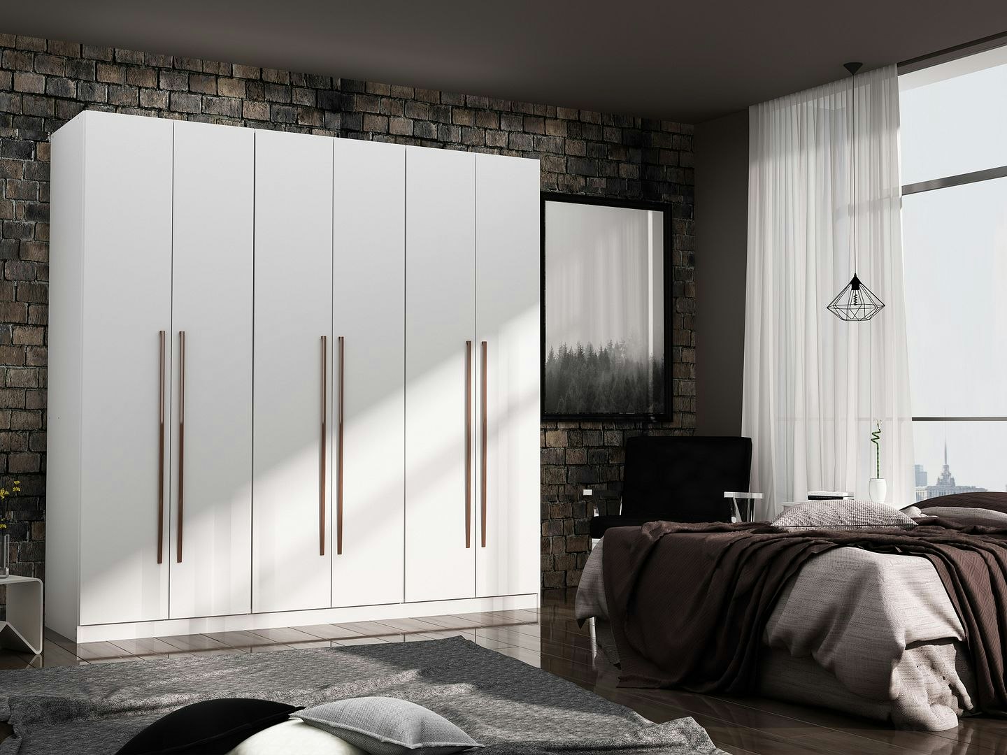 Gramercy White Wardrobe Armoire