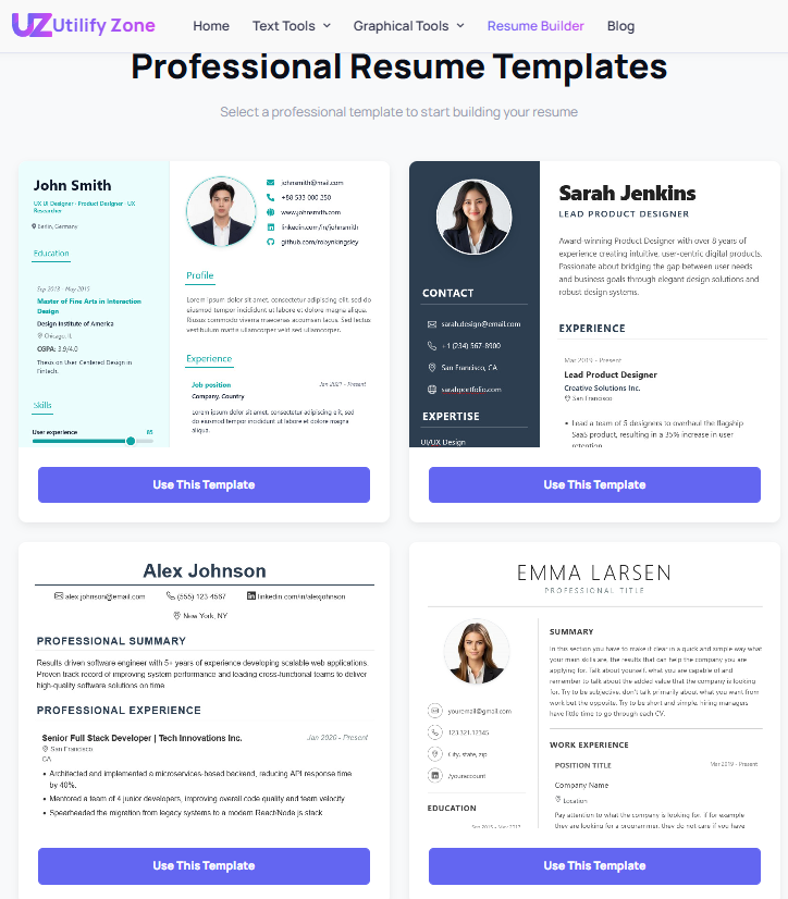 Free Resume Builder by Utilifyzone gallery image