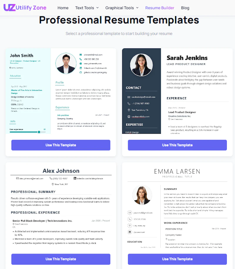 Free Resume Builder by Utilifyzone screenshot 2