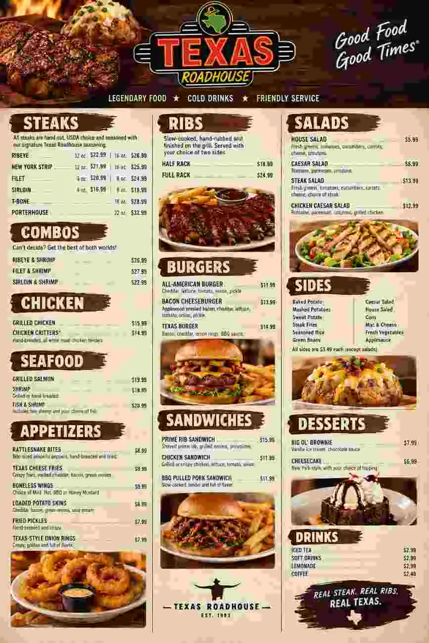Texas Road House Menu gallery image