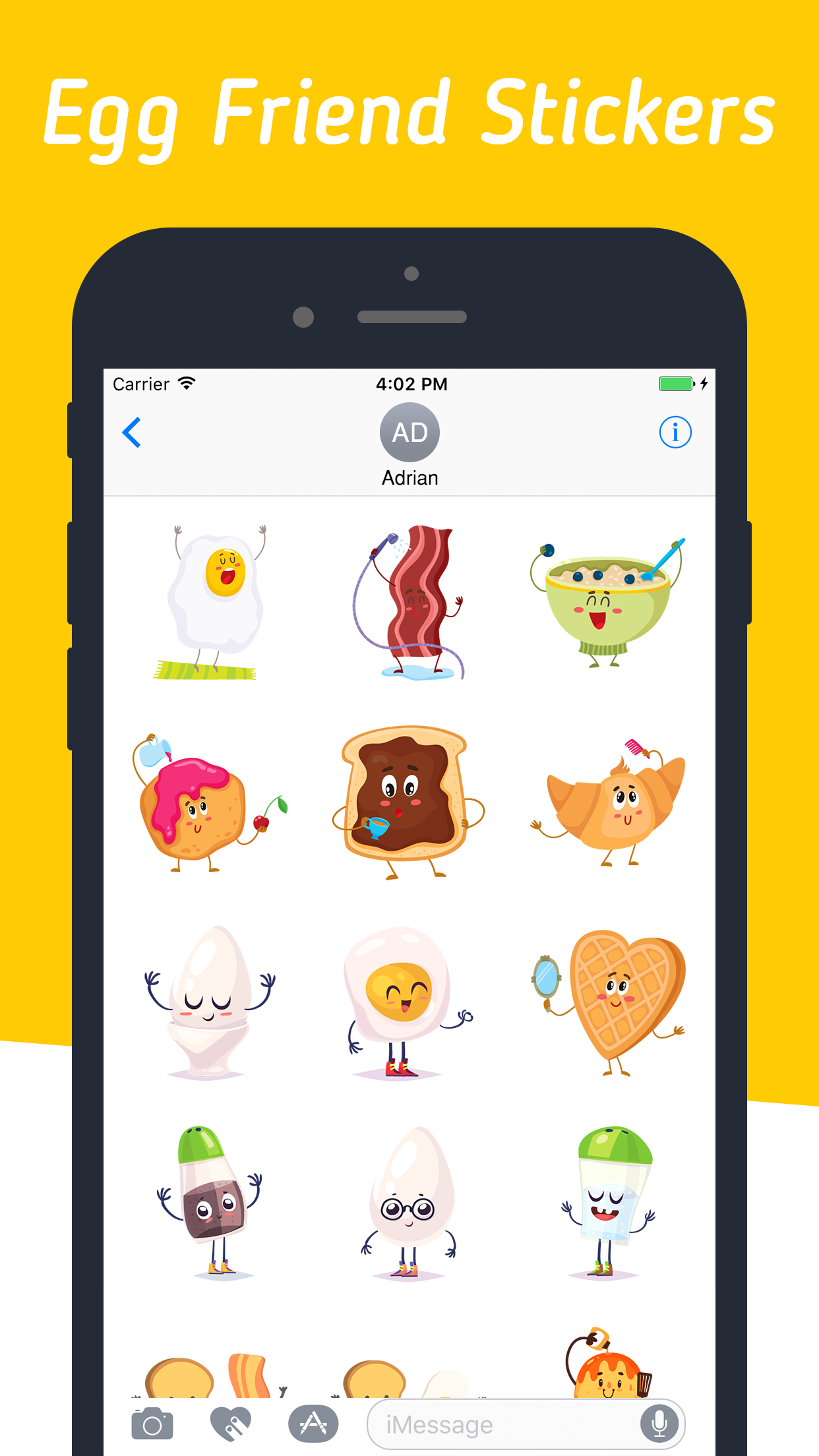 Animated Egg Friends Emoji for iMessage gallery image