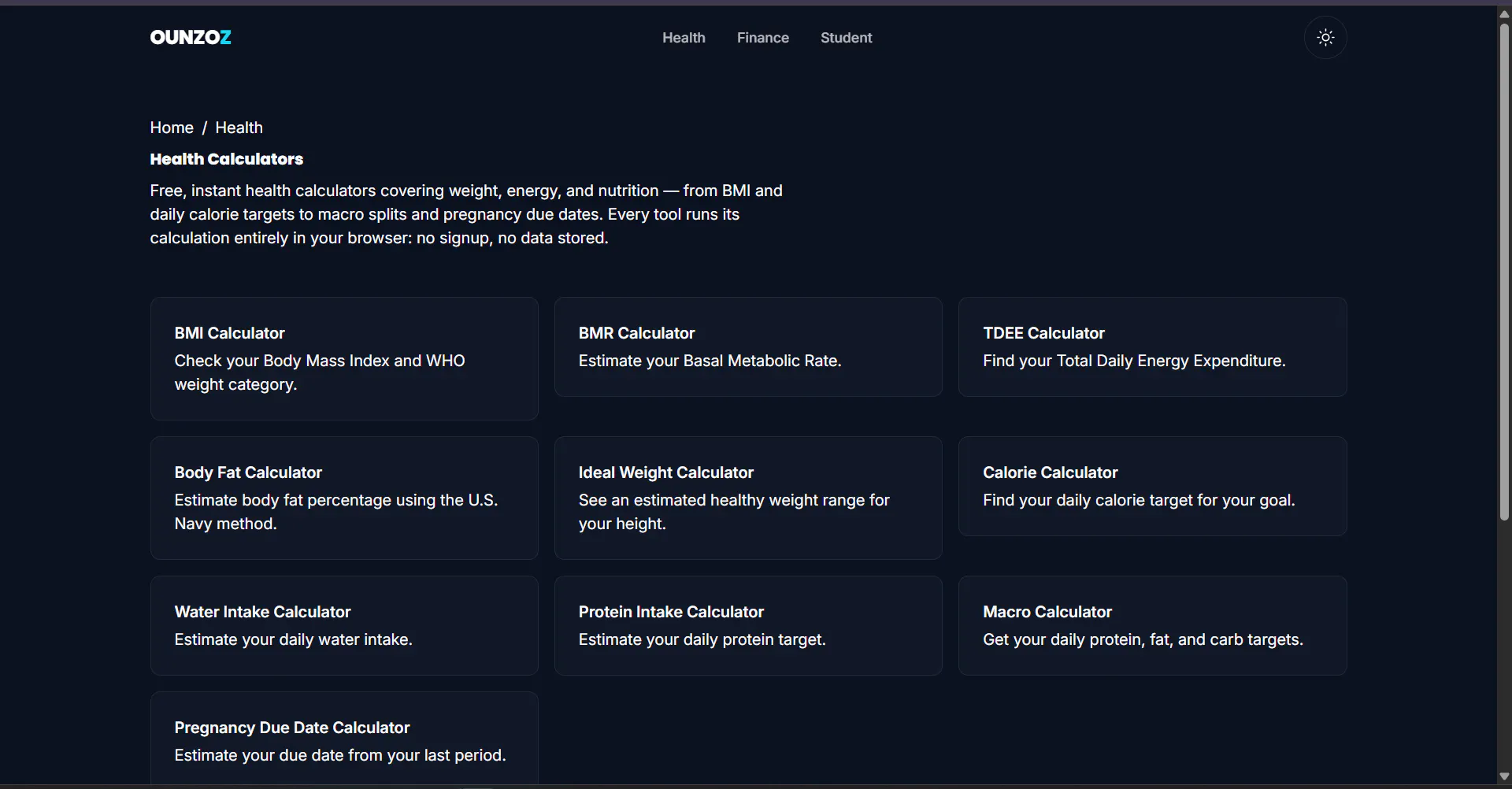 OUNZOZ — Free Calculators gallery image