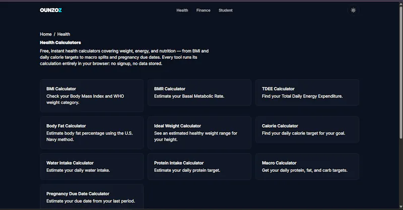 OUNZOZ — Free Calculators screenshot 2